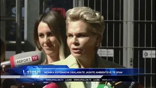 Monika Kryemadhi ne nje deklarate jashte ambienteve te SPAK