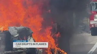 Car fire on I-55