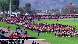 Imbali get ready for kuhlehla after successfully delivering the reed before Their Majesties.