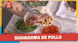 Shawarma  de pollo con pan árabe griego  y salsa harissa - Ariel en su salsa 07/08/2026