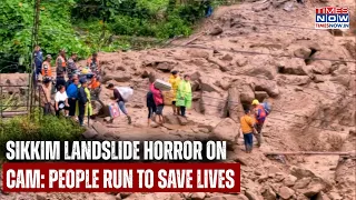 Sikkim Landslide Horror On Cam: Houses Washed Away, People Run To Save Lives, Chaotic Rimbi Scenes