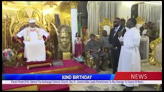 S.G.T.A.C.C. ‎Parish Priest, Fr. Jerome Idibe, Leads Parishioners To Pay Homage To Esama Of Benin ‎