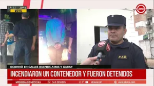 Incendiaron un contenedor y fueron detenidos ocurrió en calle Buenos Aires y  Garay