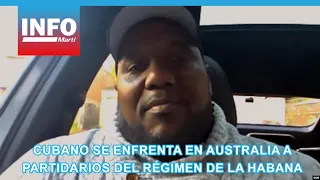 Cuban man confronts supporters of the Havana regime in Australia