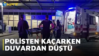 FELL OFF A WALL WHILE FLEEING FROM THE POLICE