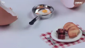 Miniature Breakfast Figure Art Time Lapse