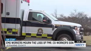 EMS family grieves loss of son whose father died in line of duty