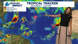 Watching the Tropics: Fay, Gonzalo weaken as another Atlantic area emerges