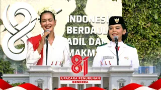 Momen Berkesan! Celine Olivia Apriani Theo Bawa Bendera Merah Putih | Upacara Penurunan Bendera