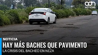 Tires and suspensions destroyed by potholes in Nezahualcóyotl