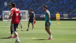 España ultima su preparación para el partido de cuartos contra Bélgica