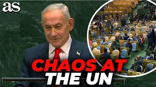 NETANYAHU enters the UN and CHAOS ERUPTS: several DELEGATIONS WALK OUT as the US STAYS