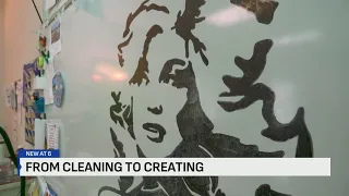 Lansing Elementary School custodian turns whiteboards into art