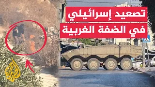 مداهمات واعتقالات وهدم منشآت وحرق أراض زراعية بالضفة الغربية