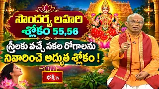 సౌందర్య లహరి శ్లోకం 55,56 | స్త్రీలకు వచ్చే సకల రోగాలను నివారించే అద్భుత శ్లోకం! | Soundarya Lahari