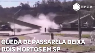 Couple dies after being struck by pedestrian bridge near Vargem, in the interior of São Paulo