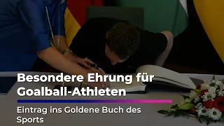 Special Honor for Goalball Athlete: Signing of the Golden Book of Sports | Sachsen Fernsehen