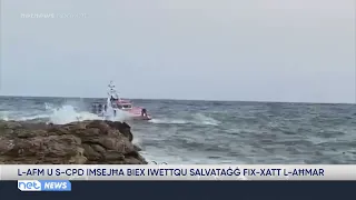 Two tourists found themselves in difficulty in rough seas