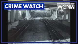 Video shows car fly off roadway, crash into train car during police pursuit in Bedford Park