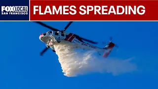 Firefighters battle MULTIPLE wildfires spreading in Northern California