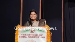Goan Reporter:: Dir of Matoshri Padmini Edu Soc-Sakhali, Sulakshana Sawant speaking at a programme