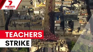 Victorian teachers strike over rejected pay deal | 7NEWS