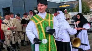 Pochovávanie basy - Fašiangy 2026 Trenčianske Teplice. FS Liborčan a Dolina.