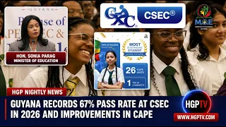 Guyana Records 67 Percent Pass Rate At CSEC In 2026 And Improvements In CAPE