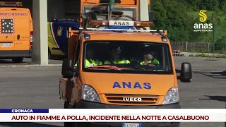 NEWS. CAR FIRE IN POLLA, OVERNIGHT ACCIDENT IN CASALBUONO