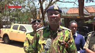 Police uniforms confiscated from a shop in the Kiandutu area, Thika