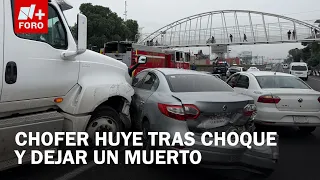 Tanker truck crashes into several cars, leaving one motorcyclist dead on the Mexico-Pachuca highway