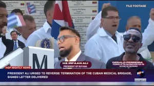 PRESIDENT ALI URGED TO REVERSE TERMINATION OF THE CUBAN MEDICAL BRIGADE. SIGNED LETTER DELIVERED