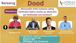 MUWAADIN MAKU KALSOON TAHAY FARIIMAHA LA DIRO MARKA AY ABAARAHA IYO FATAHAADAHA SOO SOCDAAN ?