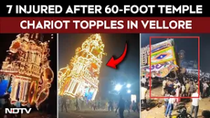 Tamil Nadu: Seven Injured After 60-Foot Temple Chariot Topples In Vellore