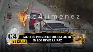 Hombres incendian camioneta y moto en Los Reyes La Paz; fingieron ser del cártel de 'El Mencho'