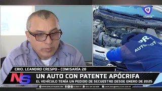 Official Neuquén vehicle seized with fake license plate