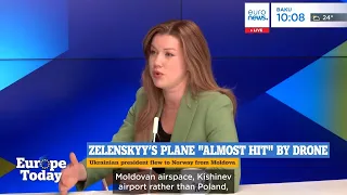 Zelenskyy's plane almost hit after Putin downplays Russian threats