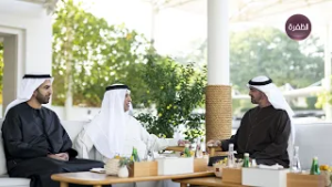 رئيس الدولة يستقبل حاكم رأس الخيمة وولي عهده