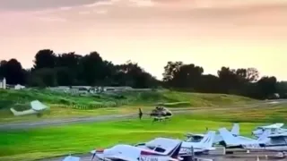 Video footage of aircraft collision at Carlisle Airport