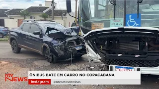 Bus with about 30 passengers crashes into car in the Copacabana neighborhood, in Patos de Minas