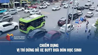Private cars occupying school bus stop zones