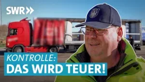 LKW-Kontrolle auf der Autobahn A8