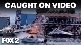 Boat explodes on Clinton River in Metro Detroit