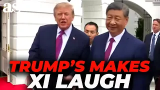 XI JINPING BURSTS OUT LAUGHING at TRUMP’s comment about the WHITE HOUSE HELIPAD