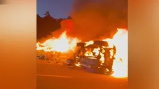 Driver dies following fiery wrong-way crash in Northboro, Massachusetts