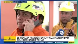 Omar Smith explains the assessment process for an area of Santo Tomás Hospital