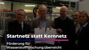 Startnetz statt Kernnetz: Förderbescheid für Wasserstoffforschung in Chemnitz übergeben