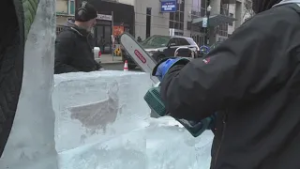 Sculptors prepare for Harrisburg Ice and Fire