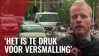 Files en drukte op versmalde Weesperstraat