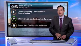 Sunny today before storms with heavy rain threaten tomorrow